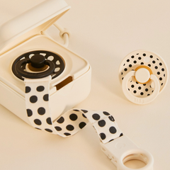 Bibs Pacifier Emzik Kutusu Polka Ivory Black