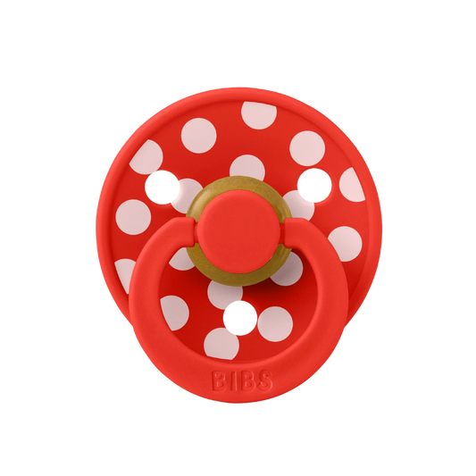 Bibs Studio Colour Round Kauçuk Emzik Polka Big Candy Apple Blossom No:2