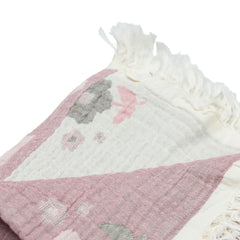 Bistyle Müslin Battaniye Jakarlı Soft White