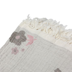 Bistyle Müslin Battaniye Jakarlı Soft White