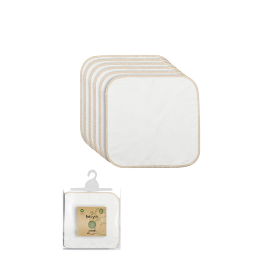 Bistyle Organik 6'lı Penye Mendil Büyük Boy Ekru