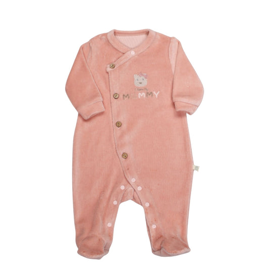 Bistyle Pembe Kadife Tulum I Love Mummy