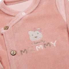 Bistyle Pembe Kadife Tulum I Love Mummy