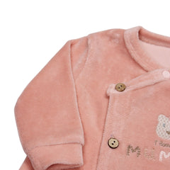 Bistyle Pembe Kadife Tulum I Love Mummy