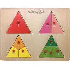 BuBu Ahşap Puzzle Üçgen Kesirler - Welcome Baby