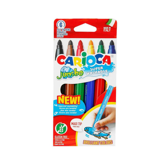 Carioca Jumbo Süper Yıkanabilir Keçeli Boya Kalemi 6'lı