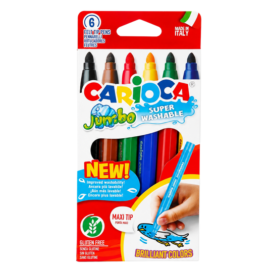 Carioca Jumbo 6'lı Süper Yıkanabilir Keçeli Boya Kalemi