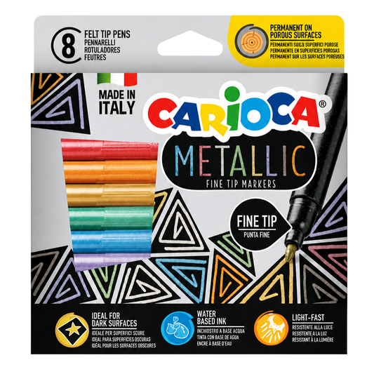 Carioca 8’li Metalik Keçeli Boya Kalemi