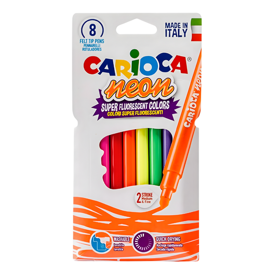 Carioca Neon 8'li Yıkanabilir Keçeli Kalem Seti - Welcome Baby