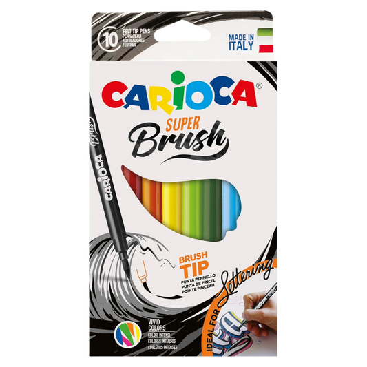 Carioca Süper Brush 10’lu Fırça Uçlu Keçeli Kalem Seti