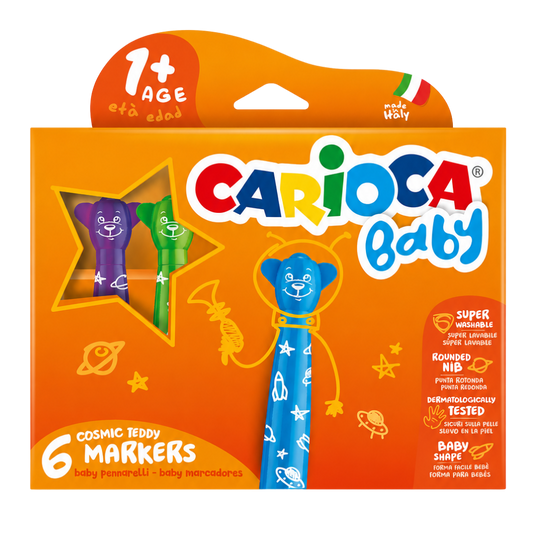 Carioca Teddy Jumbo Bebek Süper Yıkanabilir 6’lı Keçeli Kalem