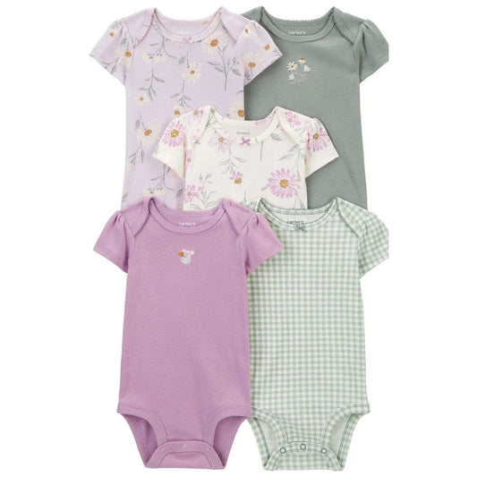 Carter's Kız Bebek Kısa Kollu Body 5'li Paket