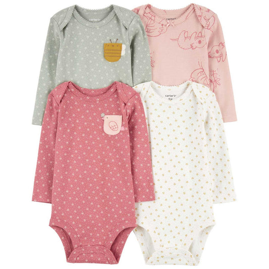 Carter's Kız Bebek Uzun Kollu Body Set 4'lü Paket