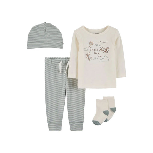 Carter's Layette Erkek Bebek Alt Üst Set 4'lü Paket