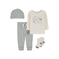 Carter's Layette Erkek Bebek Alt Üst Set 4'lü Paket