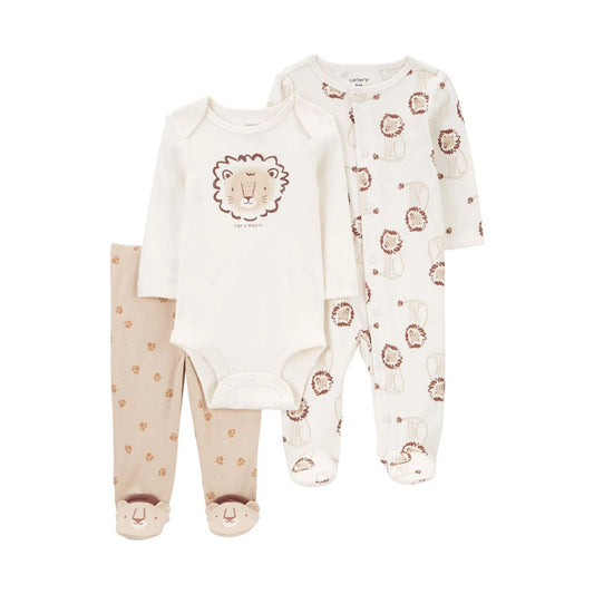 Carter's Layette Erkek Bebek Tulum Body Pantolon Set 3'lü Paket
