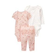 Carter's Layette Kız Bebek 3'lü Alt Üst Set