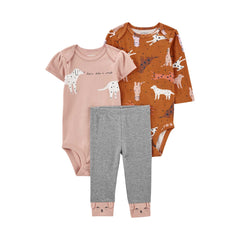 Carter's Layette Kız Bebek 3'lü Alt Üst Set