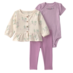 Carter's Layette Kız Bebek 3'lü Hırkalı Set Mor