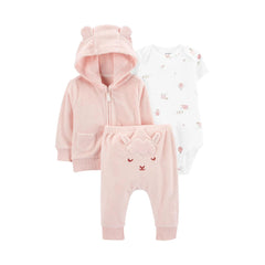 Carter's Layette Kız Bebek 3’lü Hırkalı Set - Welcome Baby