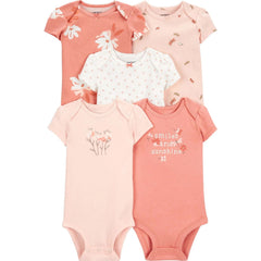 Carter's Layette Kız Bebek 5’li Kısa Kollu Body