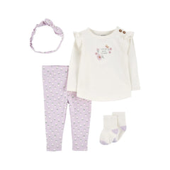 Carter's Layette Kız Bebek Alt Üst Set 4'lü Paket