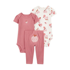 Carter's Layette Kız Bebek Body Pantolon Set 3'lü Paket