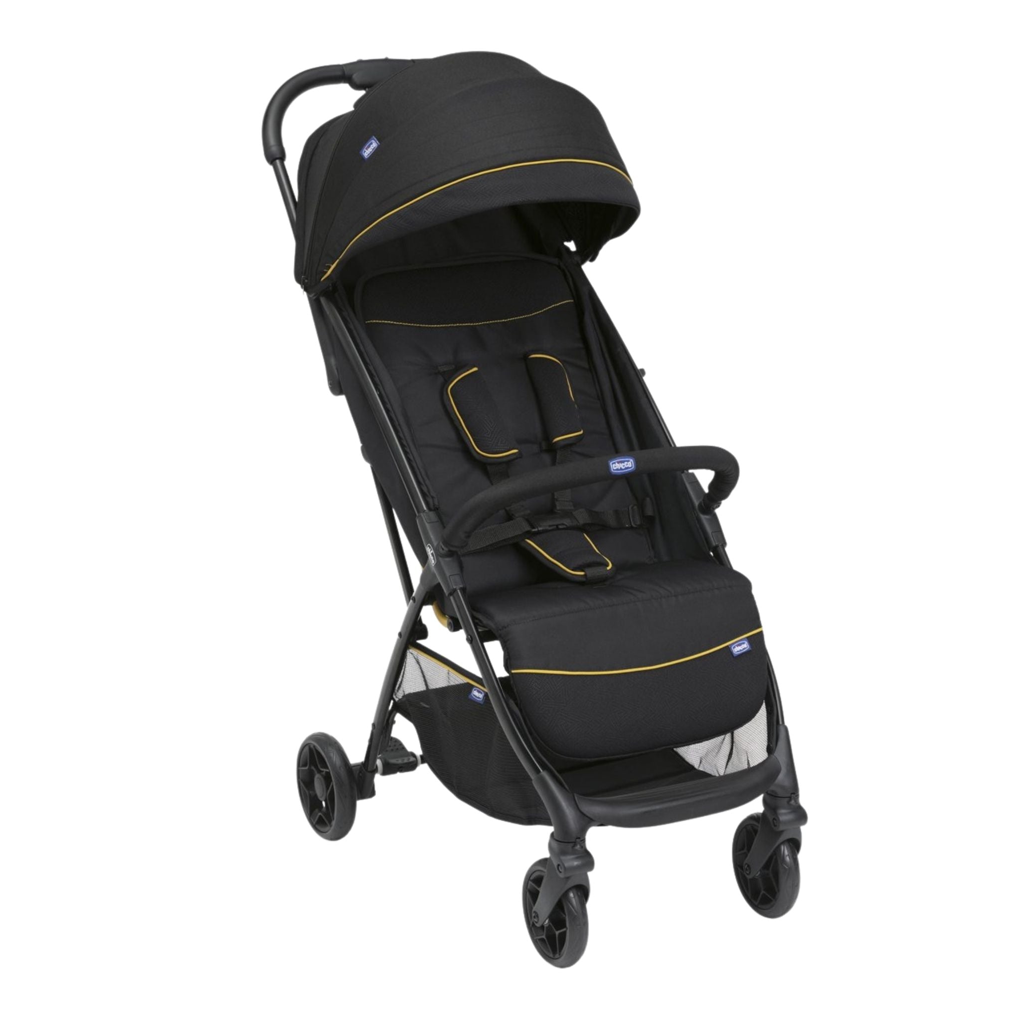 Chicco glee bebek arabası uneven black rengi sarı detaylar