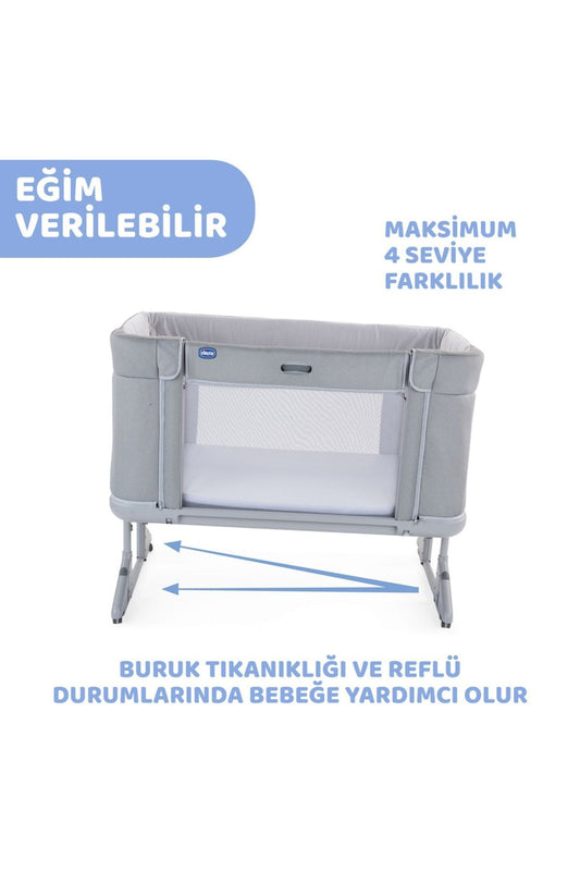 Chicco Next2me Forever Anne Yanı Beşik Ash Grey Cross Collection