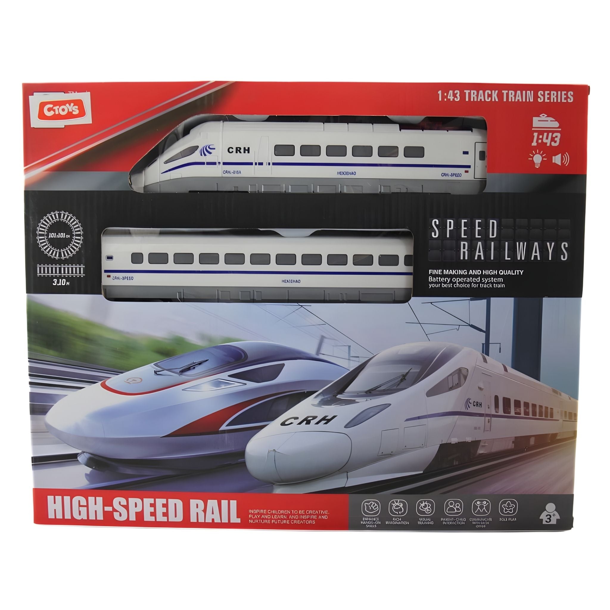 Ctoys 1:43 Hızlı Tren Seti 16 Parça
