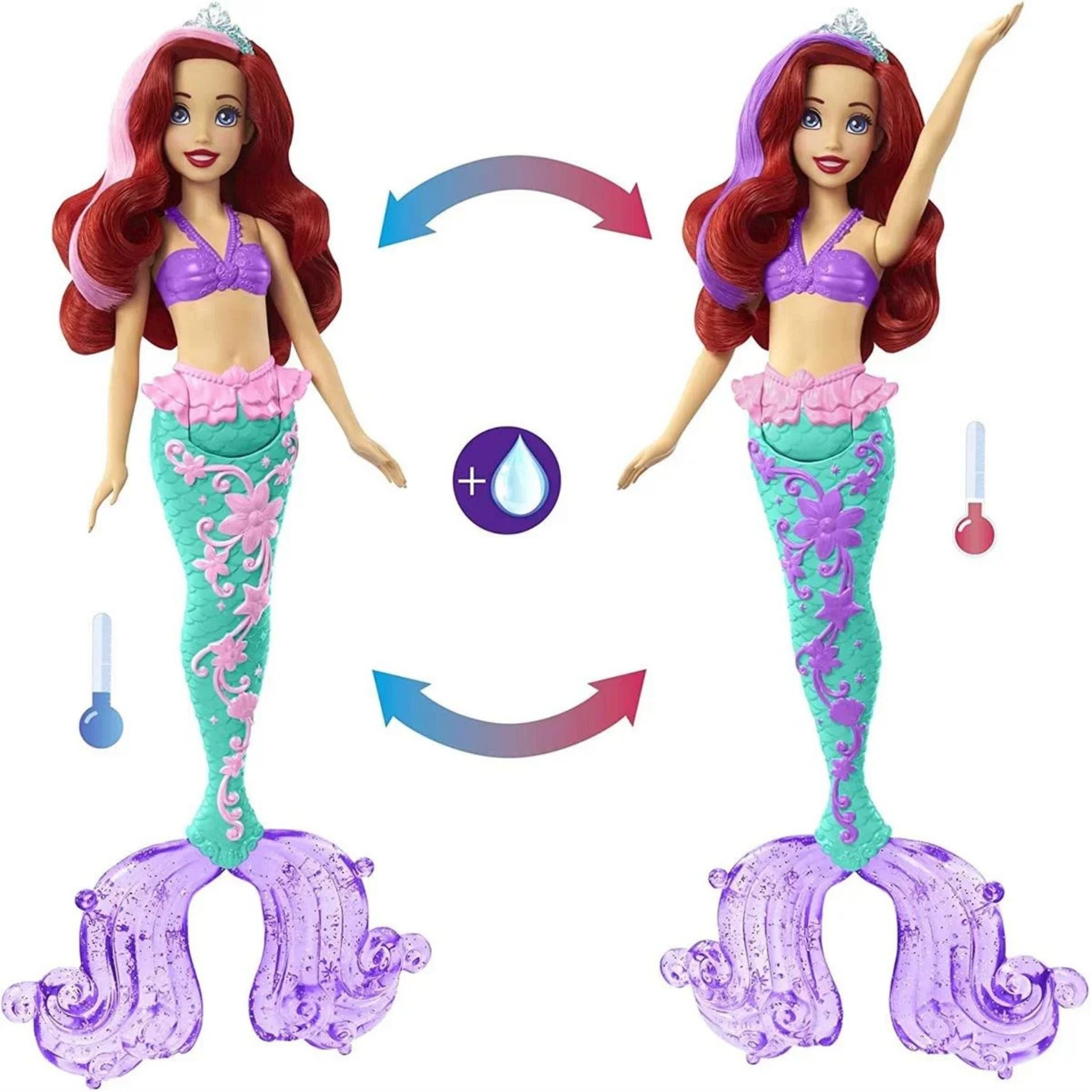 Disney Prenses Muhteşem Renk Değiştiren Saçlı Deniz Kızı Ariel Hlw00