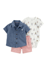 Carter's Erkek Bebek 3'lü Alt Üst Set