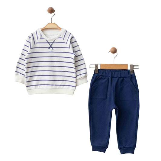 Eslenza Organik Erkek 2'li Takım Çizgili