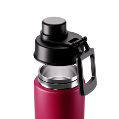 Made by Fressko Sızdırmaz Yudum Kapaklı Çelik Termos Matara 660ml Move Rouge (Canlı Kırmızı)