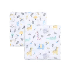 Funna Baby Müslin 2'li Battaniye Safari 90x90cm - Welcome Baby