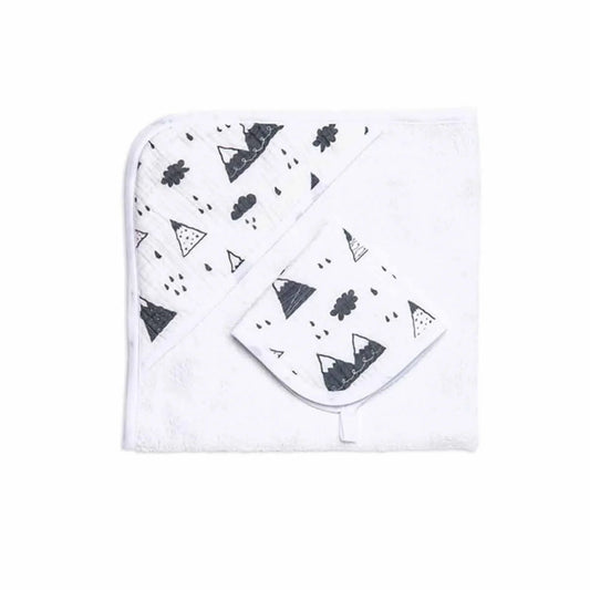 Funna Baby Müslin Havlu Seti Mountains 75x75/30x30cm
