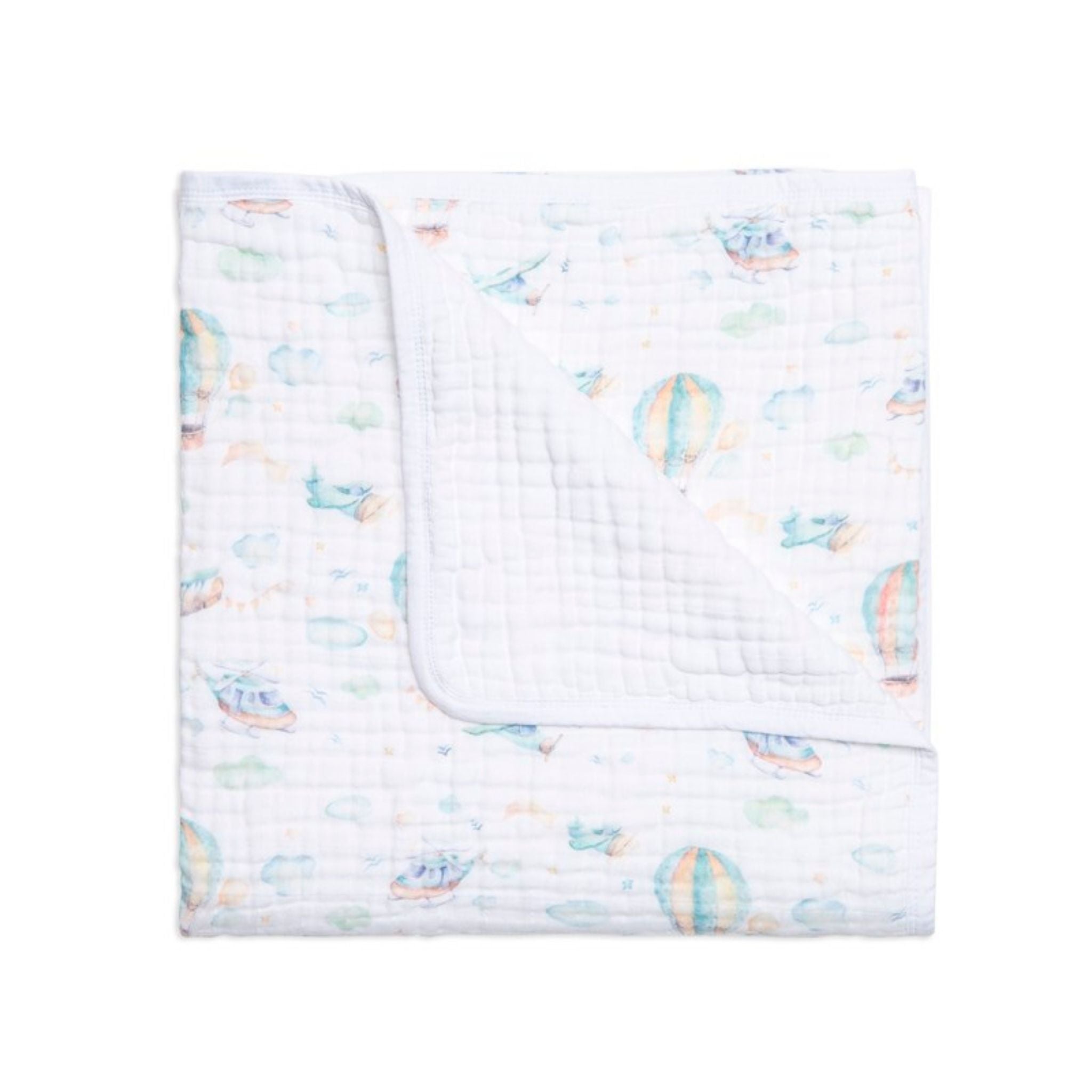 Funna Baby Müslin Tek Battaniye 4 Kat Sky 120x120cm - Welcome Baby