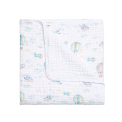 Funna Baby Müslin Tek Battaniye 4 Kat Sky 120x120cm - Welcome Baby