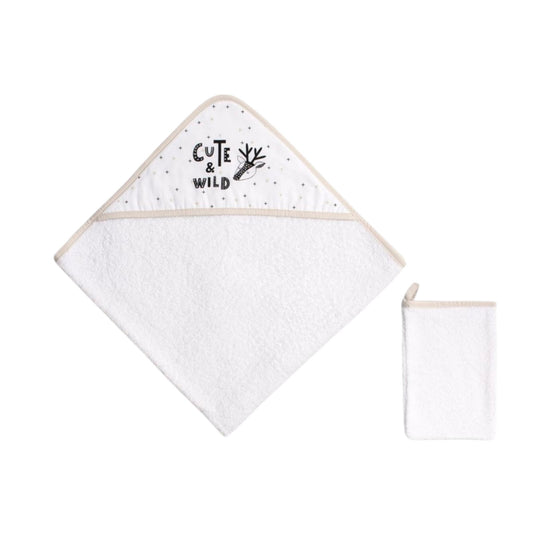 Funna Baby Üçgen Başlıklı Havlu Seti Cute & Wild Bej 75x75cm