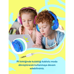 iClever BTH18 LED Işıklı Çocuk Bluetooth Kulaklığı