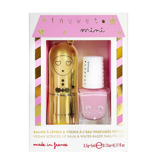 Inuwet 2'li Su Bazlı Oje ve Dudak Balmı Seti Cheesecake Aromalı ve Karpuz Kokulu