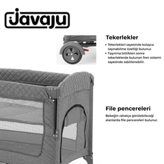 Javaju Anne Yanı ve Oyun Parkı 70*110cm Gri