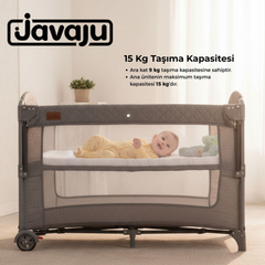 Javaju Anne Yanı ve Oyun Parkı 70*110cm Gri