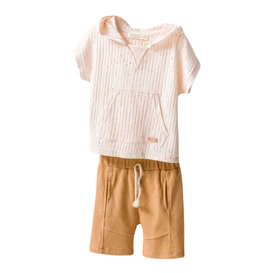 Joviel Baby kapşonlu özel kumaş 2'li takım