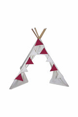 Kiddy's Teepee Şerit Bayrakları Pembe Küçük Puantiyeli