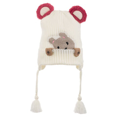 Kitti Kız Çocuk 4-8 Yaş Kulaklıklı Çocuk Bere