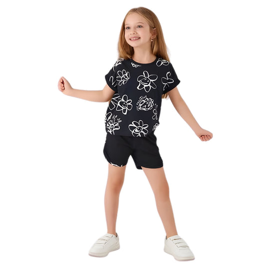 Arnetta Kız Çocuk Süprem Şortlu Takım Siyah
