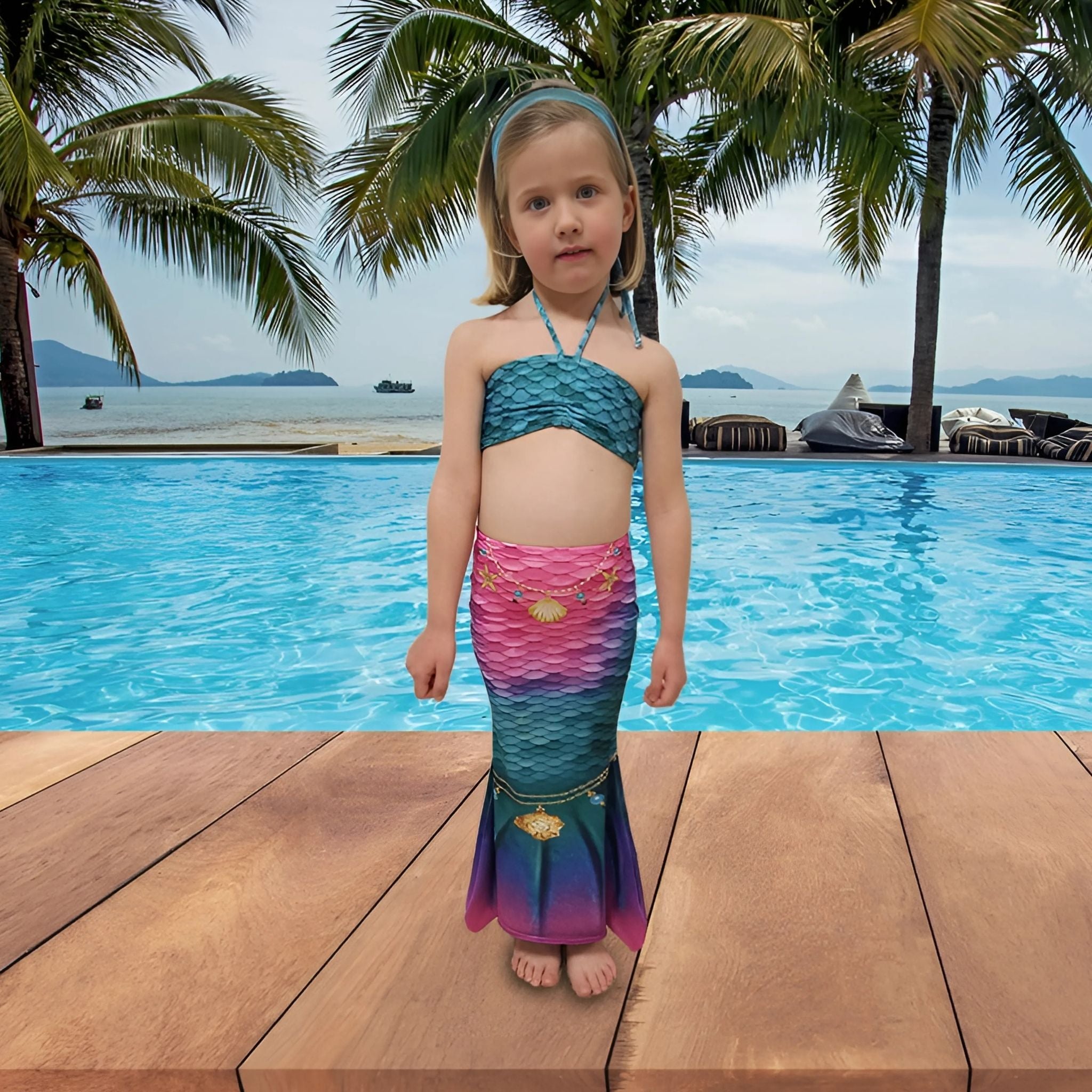 Kuaki Mermaids Deniz Kızı 2'li Takım Bikini Kostüm Seti Star 1