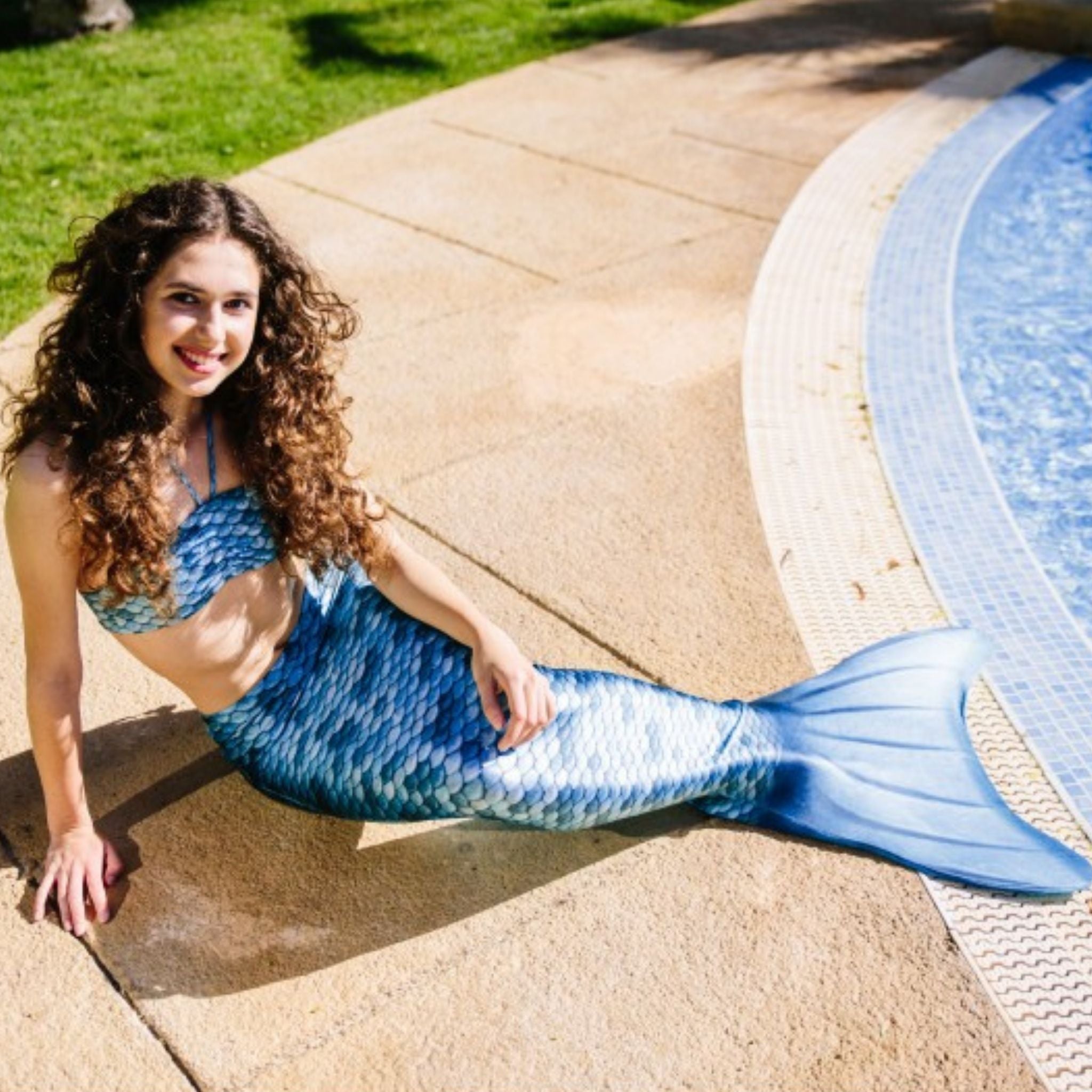 Kuaki Mermaids Deniz Kızı 3'lü Takım Bikini Kostüm Seti Blue 1