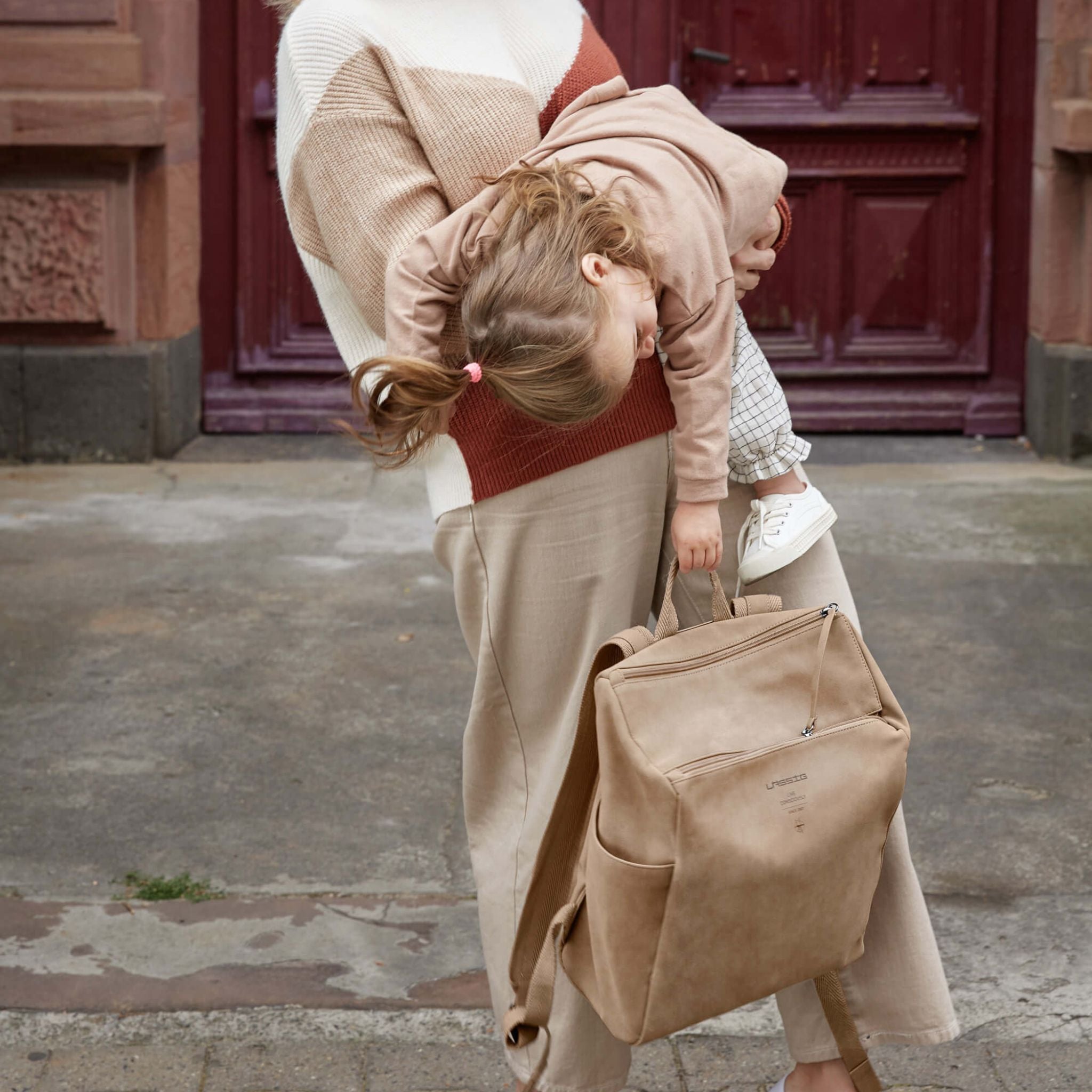 Lassig Bebek Bakım Sırt Çantası Krem 9